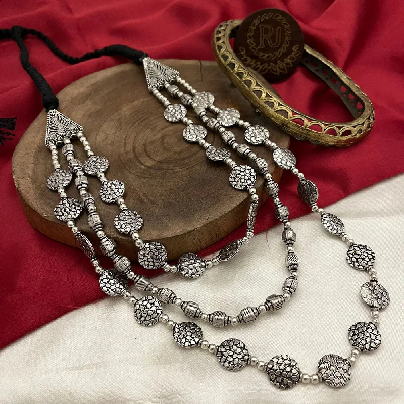 Shop Trending Jewelry With Exclusive Savings FS Collection Oxidised Plated Pota Stone Long Necklace Set