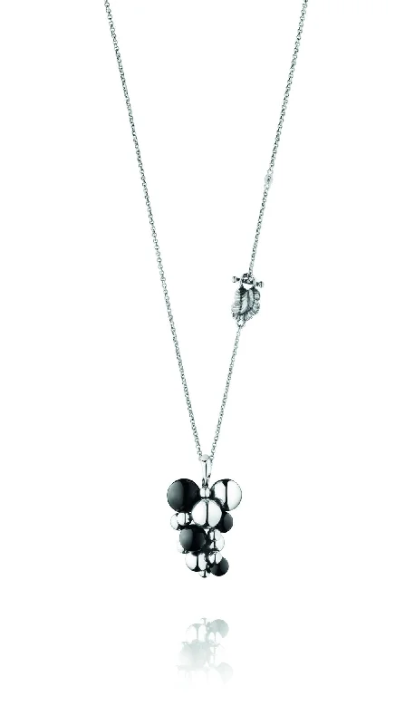 Versatile Layering Jewelry For Effortless Chic Large Black Moonlight Grapes Silver Necklace