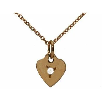 Waterproof Stainless Steel Jewelry For Lasting Beauty Heart with Center Stone Necklace