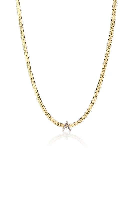 Timeless Jewelry At Special Discount Rates Initial Herringbone Necklace