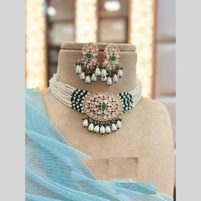 Jewelry Clearance Event – Last Chance For Stunning Deals Jewel Addiction Gold Plated Polki Kundan And Beads Choker Necklace Set