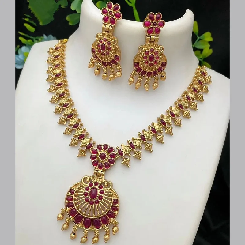 Once-A-Year Jewelry Sale – Grab Your Favorites Now Joyful Jewel Art Matte Gold Plated Pota Stone Necklace Set