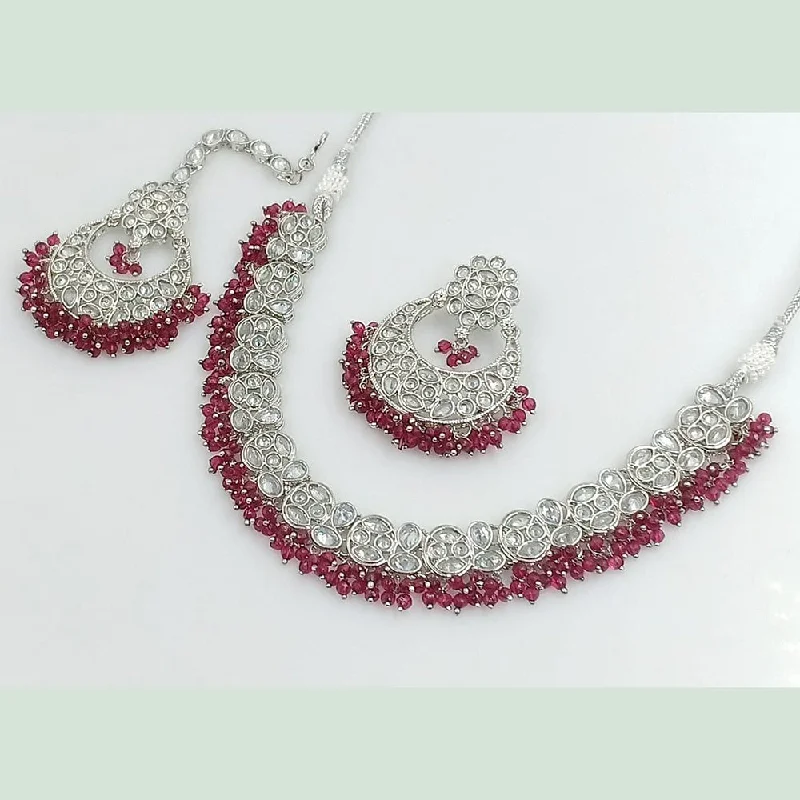 Sparkle More For Less – Jewelry Sale Happening Now Kavita Art Silver Plated Crystal Stone And Pearl Necklace Set