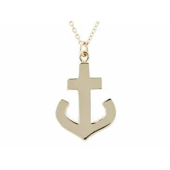 Customized Silver Jewelry For Unique Style Large Gold Anchor Necklace