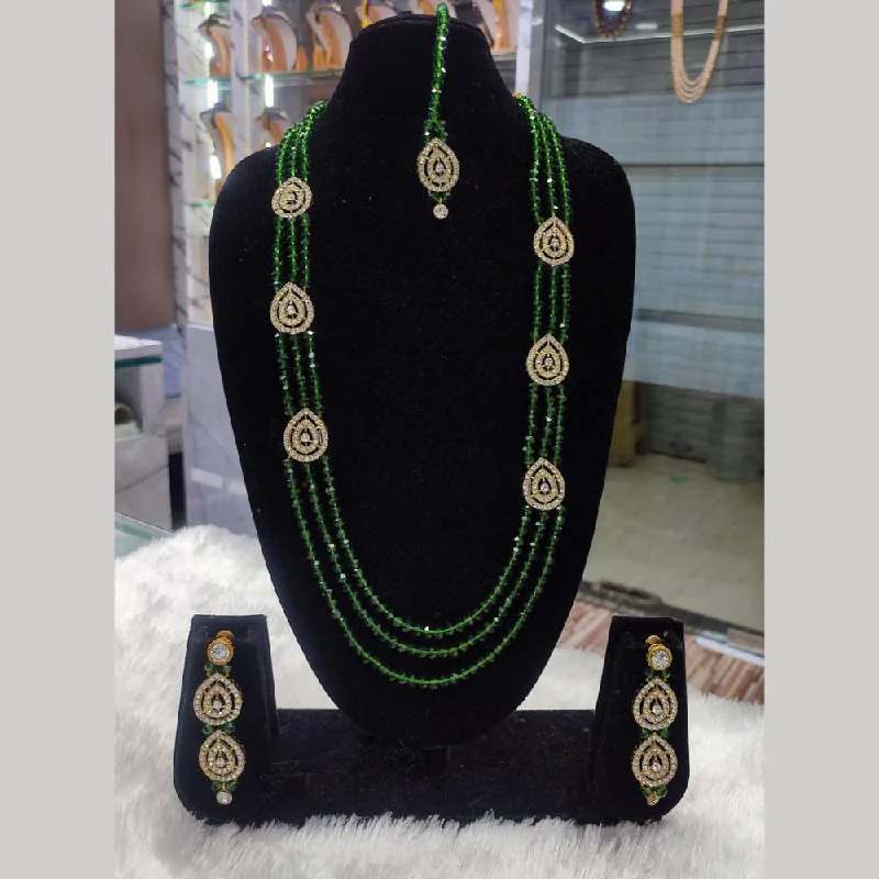 Exclusive Jewelry Bundles At Discounted Prices Lucentarts Jewellery Gold Plated Austrian Stone And Beads Long Necklace Set