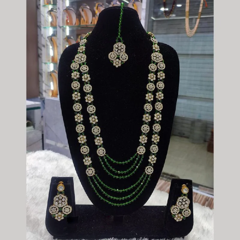 Exclusive Online Discounts On Stylish Jewelry Lucentarts Jewellery Gold Plated Austrian Stone And Beads Long Necklace Set