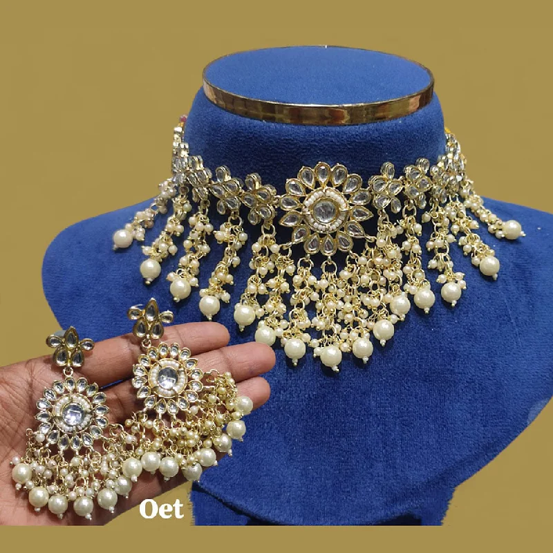 Jewelry Deals That Sparkle – Shop Today Lucentarts Jewellery Gold Plated Kundan Stone And Pearls Choker Necklace Set