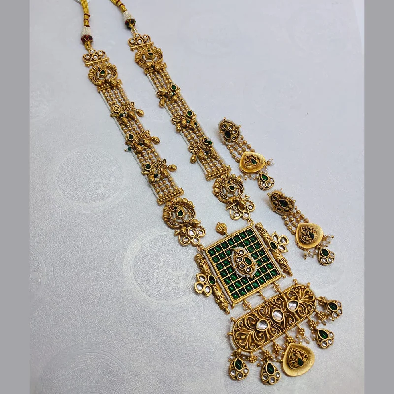 Dainty And Elegant Jewelry Now At Reduced Prices Lucentarts Jewellery Gold Plated Kundan Stone And Pearls Long Necklace Set