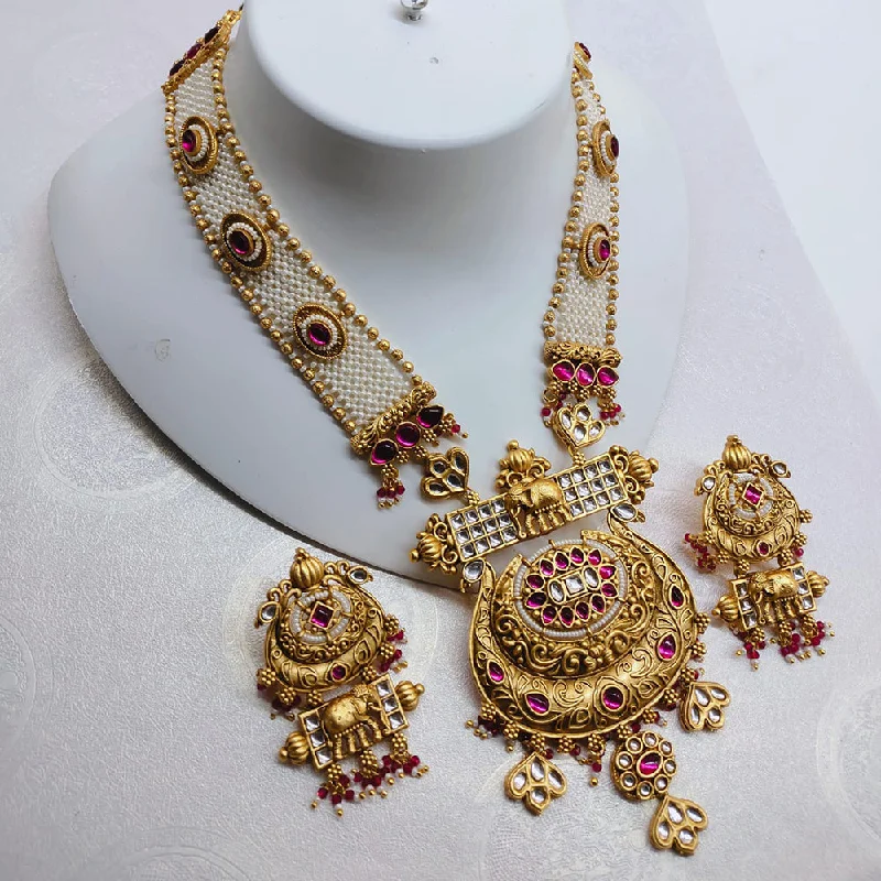 Luxury Meets Affordability – Jewelry Sale Live Now Lucentarts Jewellery Gold Plated Kundan Stone And Pearls Necklace Set