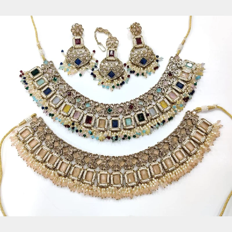 Must-Have Jewelry At Unbelievable Discounts Manisha Jewellery Gold Plated Crystal Stone And Beads Necklace Set (1 Piece Only)