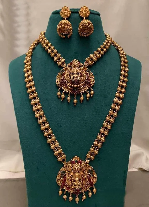 Shop Stylish Jewelry Now And Save Big Antique Premium Gold finish Laxmi necklace Combo set