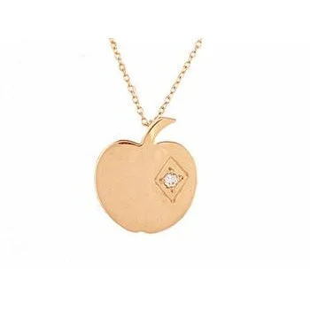 Eco-Friendly Sustainable Jewelry For Conscious Buyers Medium Gold Apple Necklace