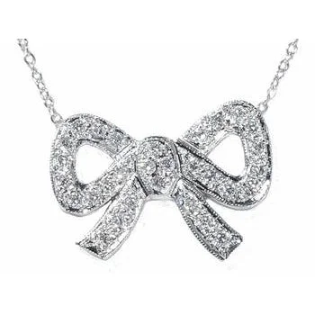 Premium Diamond Jewelry At Once-In-A-Lifetime Discounts Medium Bow Necklace (as seen on "Sex and the City")