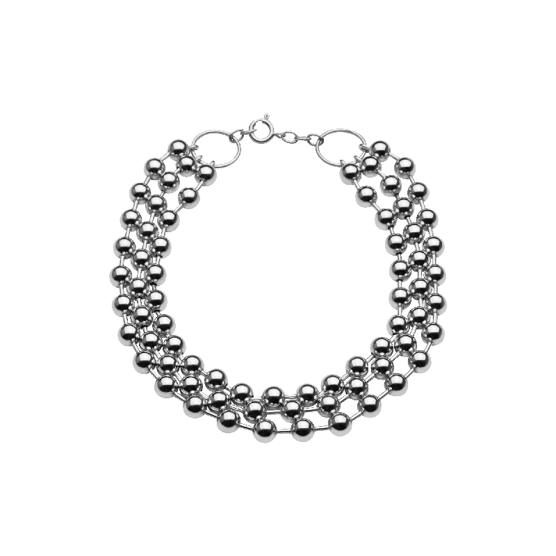 Grab Stylish Jewelry Before The Sale Ends Champagne Triple Choker Silver