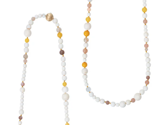 Dazzle In Elegance With Our Biggest Jewelry Sale Bead collier bone/amber mixed Colors