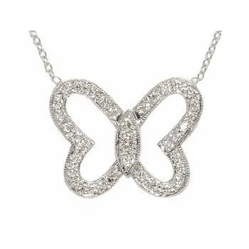 Last Chance To Shop High-End Jewelry At Markdown Prices Open Pave Diamond Butterfly Necklace