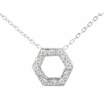 Your Perfect Accessory At The Perfect Price Open Pave Diamond Hexagon Necklace