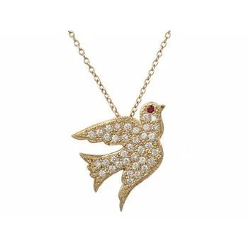 Your Perfect Accessory Now At The Best Price Pave Diamond Dove Necklace