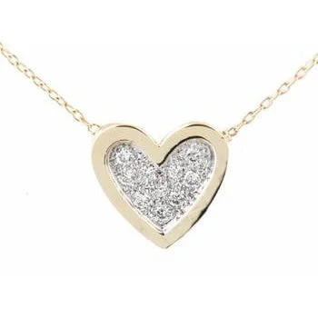 Jewelry Clearance Event – Stock Up Before It's Over Pave Diamond Heart With Ridge Necklace