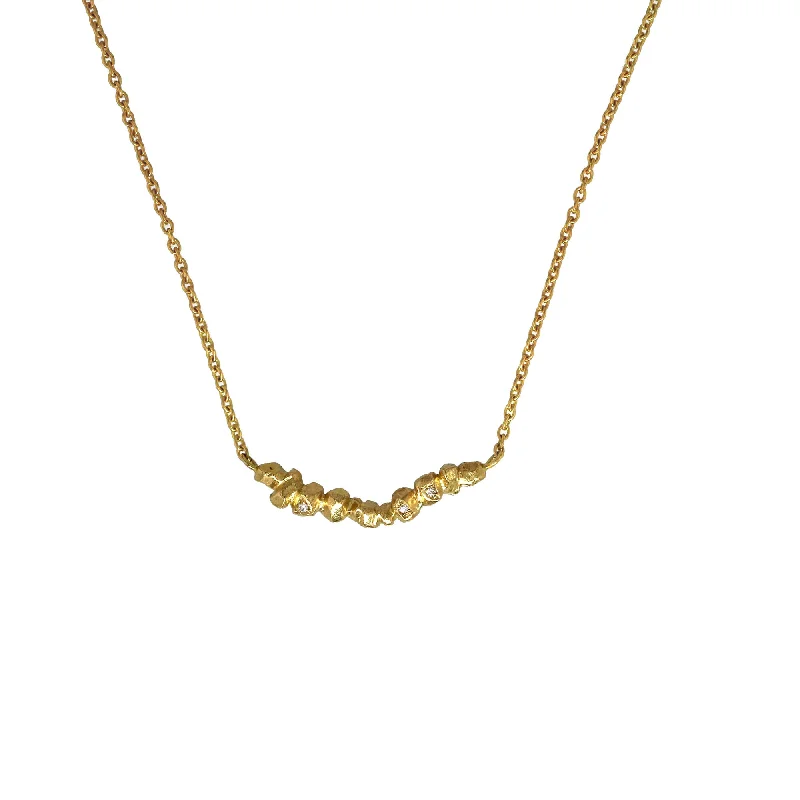 Shop Dazzling Jewelry At The Best Prices Nuggets On A String Necklace Gold, White Diamonds