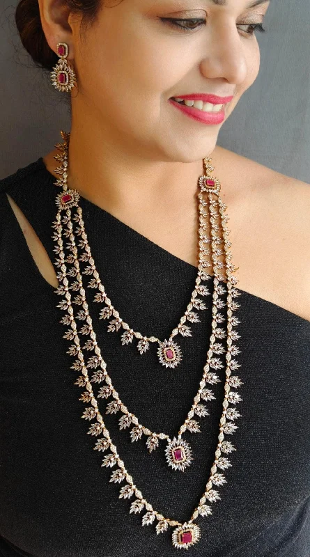 The Perfect Jewelry Piece At The Perfect Price Premium Quality Long layer necklace set with cz stones Stones