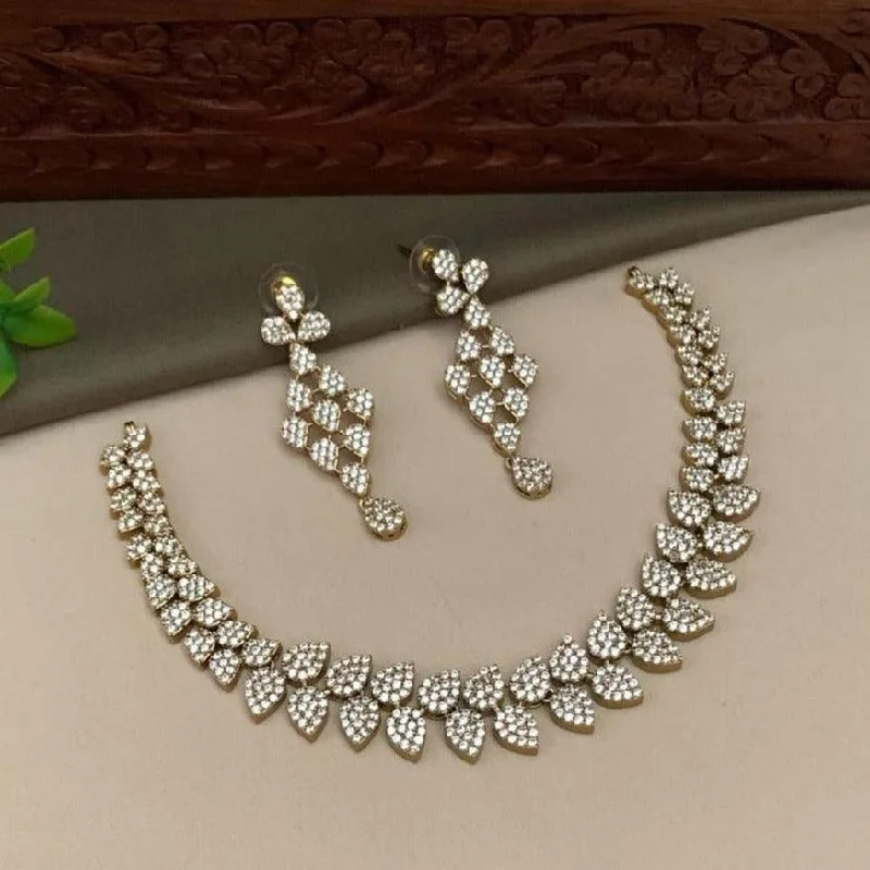 Shop Elegant Jewelry At Unbeatable Prices Premium Sayara Collection Elegant gold finish CZ Necklace Set