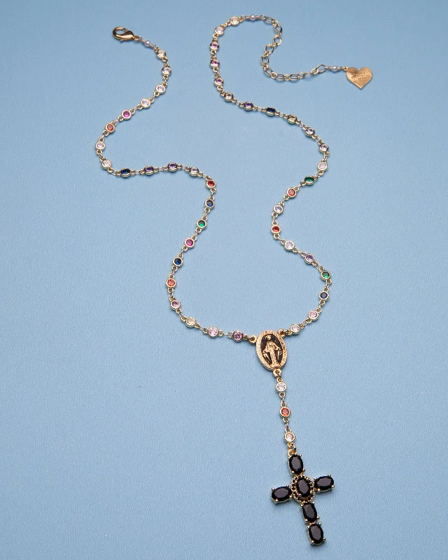 Exclusive Jewelry Bundles At Discounted Rates Rainbow Circle Black Cross Rosary