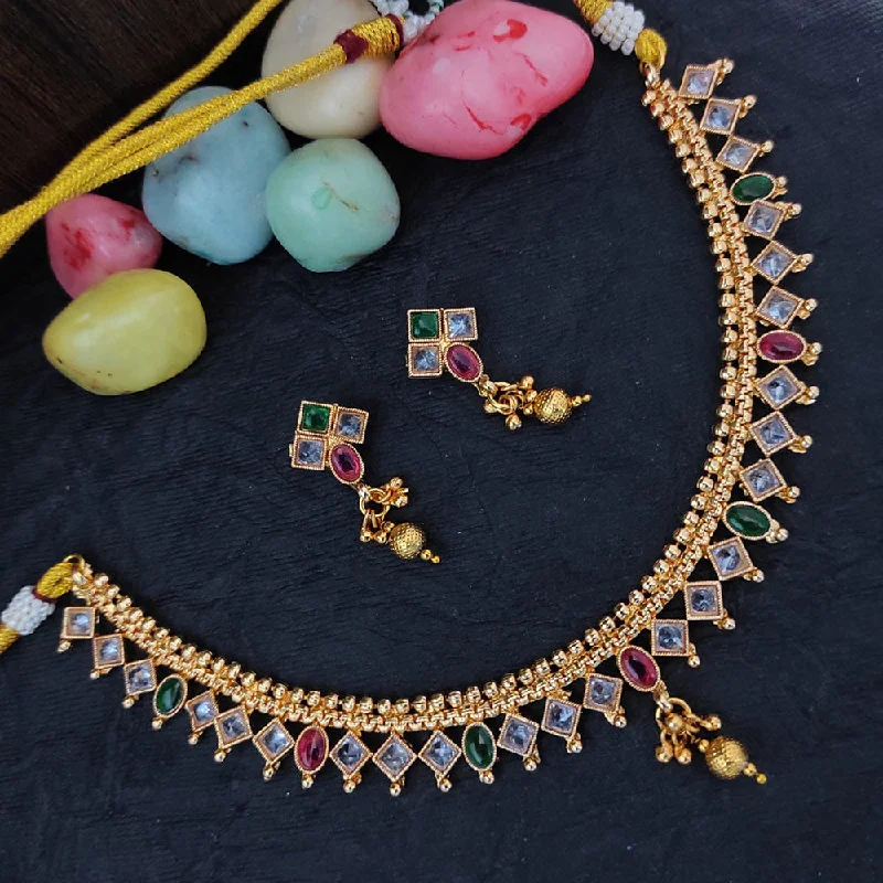 Jewelry Sale – Exclusive Styles At Lower Prices Raj Creations Gold Plated Crystal Stone Necklace Set