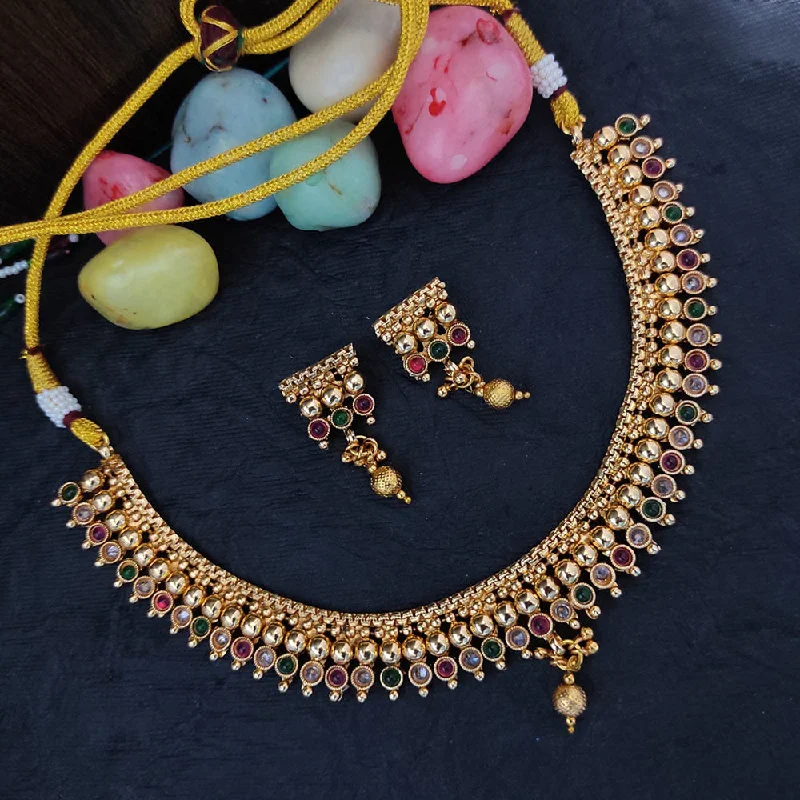 High-End Jewelry, Now More Affordable Than Ever Raj Creations Gold Plated Crystal Stone Necklace Set