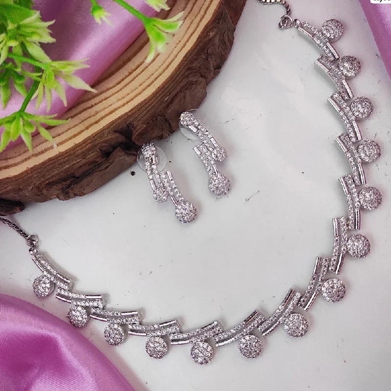 Flash Sale On Exquisite Jewelry – Don't Miss Out Raj Creations Silver Plated Austrian Stone Necklace Set