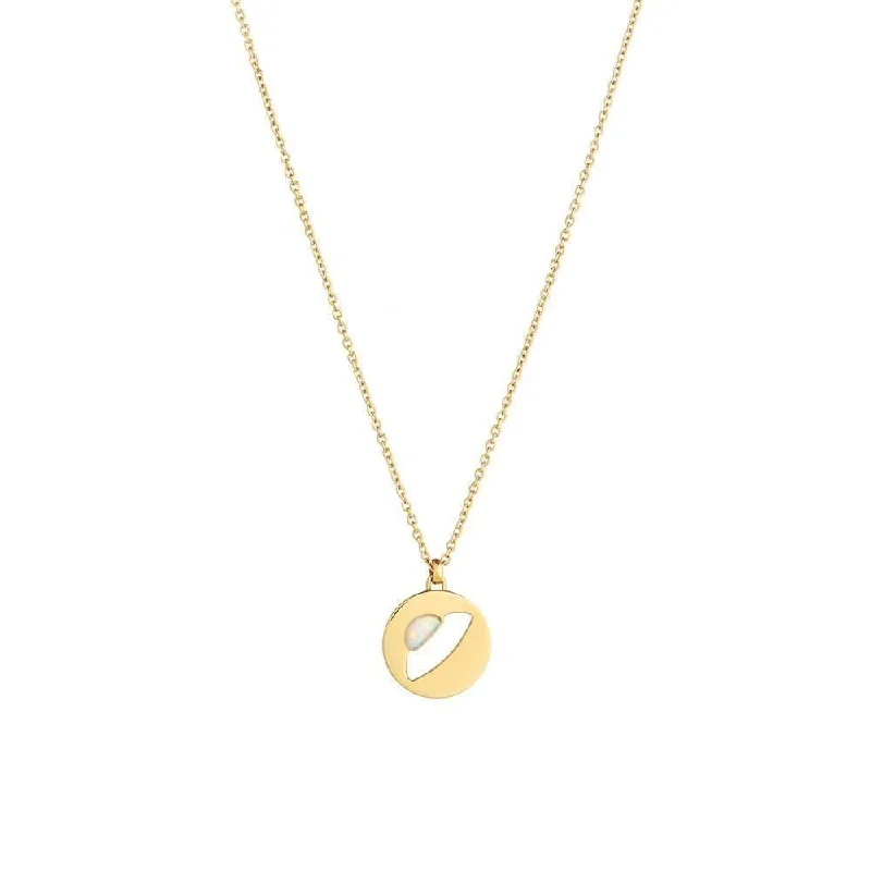 Exclusive Jewelry Discounts – Shop Now For Savings Cosmo UFO 18K Gold Plated Necklace w. Opal