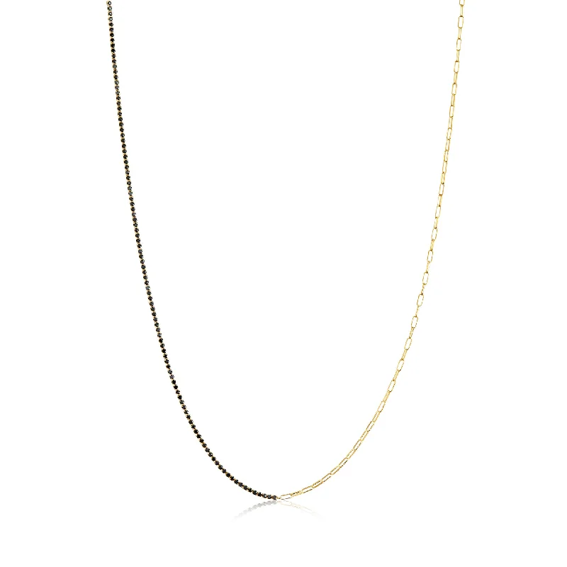 Stunning Statement Jewelry, Unbeatable Discounts Ellera Gold Plated Necklace w. Black Zirconias