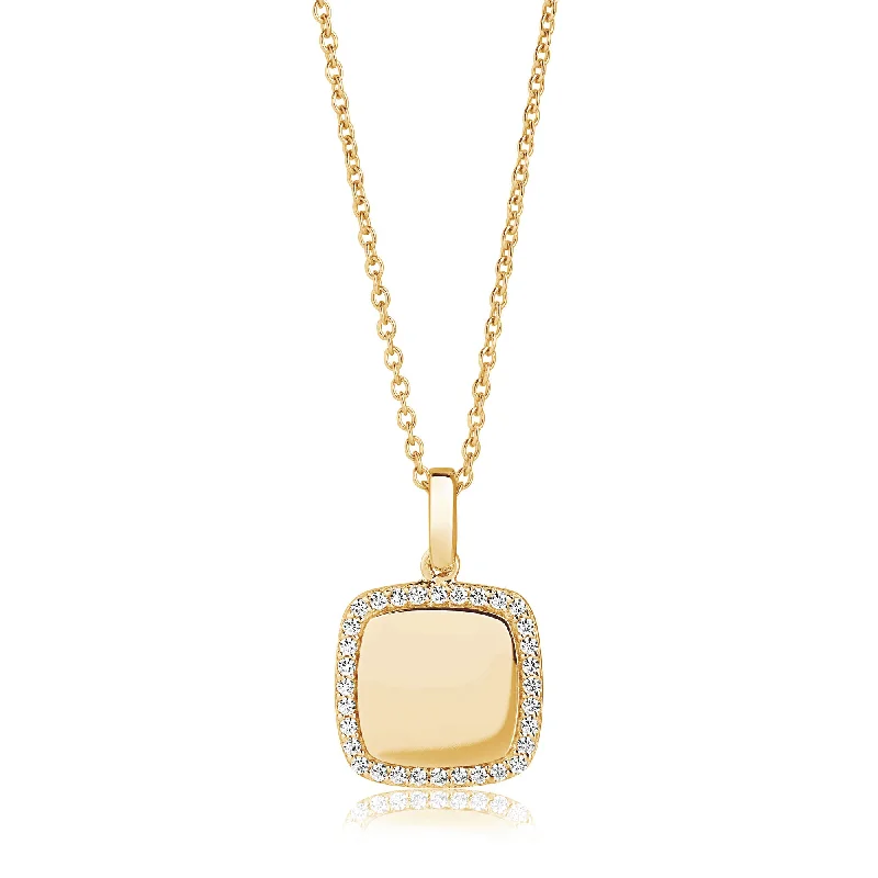 Limited-Time Jewelry Sale – Don't Miss Out On Dazzling Discounts Follina Quadrato Gold Plated Necklace w. White Zirconias