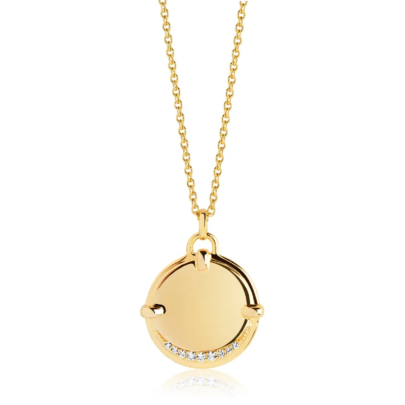 Get The Sparkle You Love At Prices You Adore Portofino Grande Gold Plated Necklace w. White Zirconias