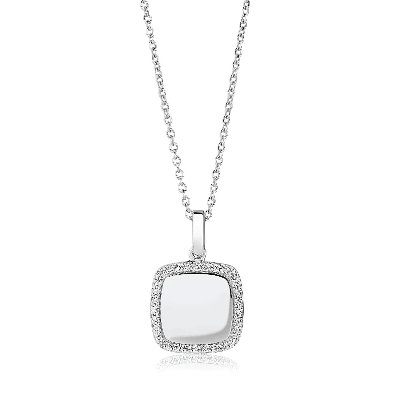 Exclusive Savings On Timeless Jewelry Pieces Follina Quadrato Silver Necklace w. White Zirconias