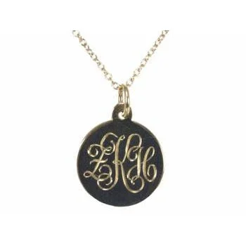 Bohemian-Inspired Jewelry For Free-Spirited Fashion Small Monogram Script Disc Pendant