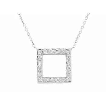 Premium Jewelry, Premium Discounts – Act Fast Square Pave Diamond Necklace