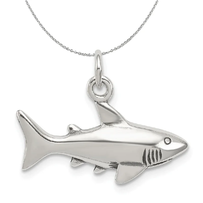 Special Jewelry Deals – Upgrade Your Collection Sterling Silver Antiqued Shark Charm Necklace