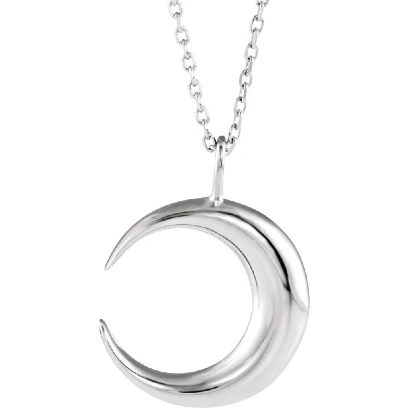 Elegant Jewelry Pieces At Unbelievable Prices Sterling Silver Crescent Moon Necklace, 16-18 Inch