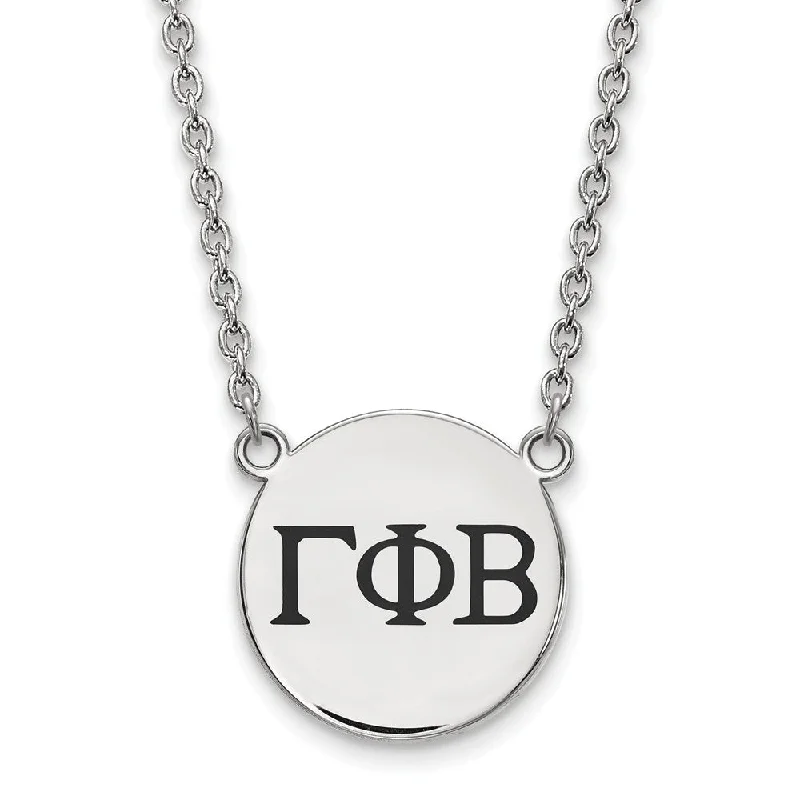 Flash Sale On Elegant Jewelry – Don't Miss Out Sterling Silver Gamma Phi Beta Large Enamel Greek Letters Necklace