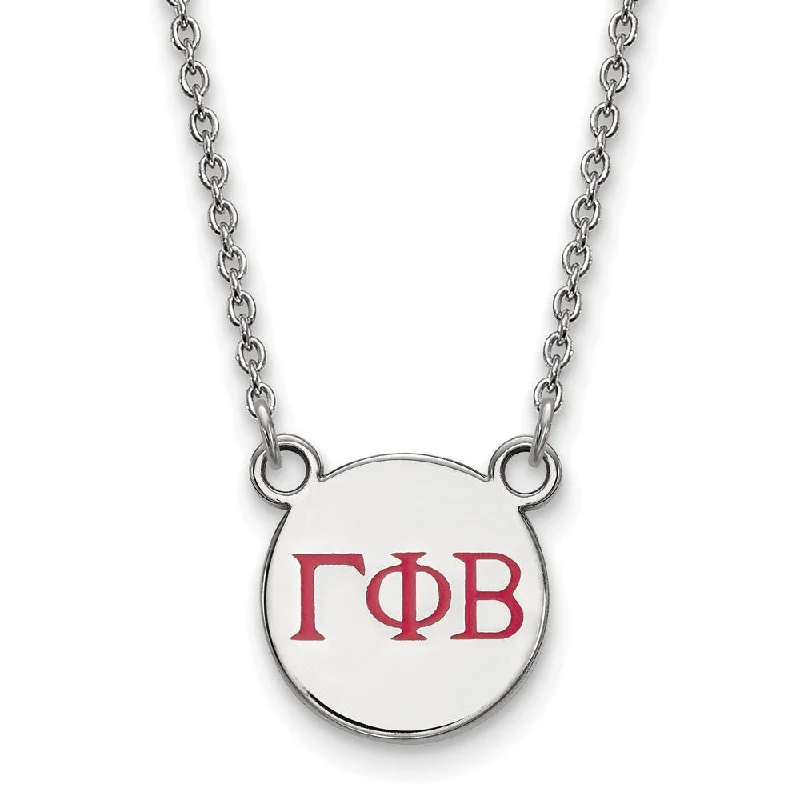 Make Every Moment Shine – Jewelry Discounts Available Sterling Silver Gamma Phi Beta Small Red Enamel Greek Letters Necklace