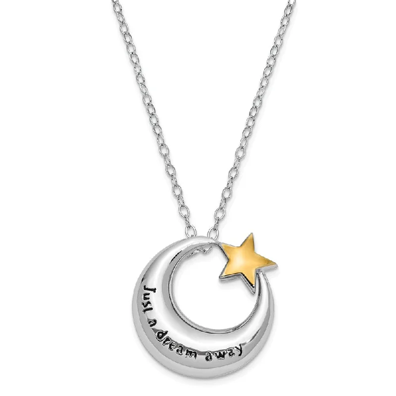 Grab Your Favorite Jewelry At The Lowest Prices Sterling Silver Gold Tone Accent Moon & Star Ash Holder Necklace, 18in