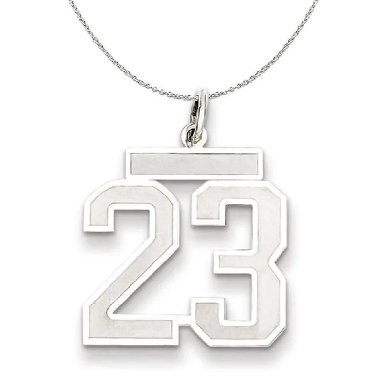 Dazzle With Discounts – Shop Jewelry On Sale Sterling Silver, Jersey Collection, Medium Number 23 Necklace