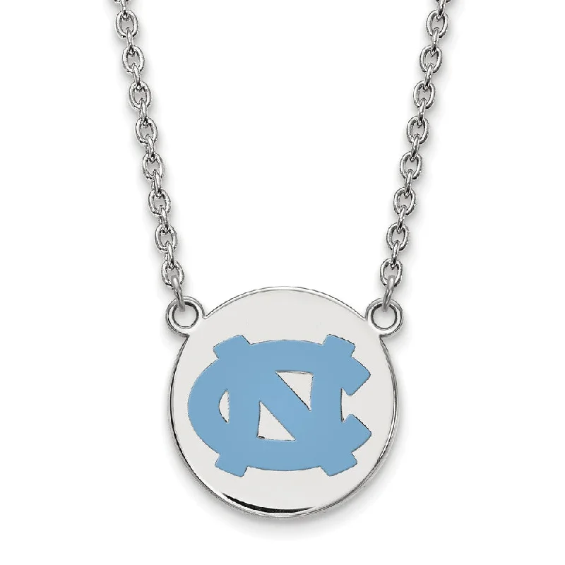 Your Perfect Accessory Now At The Best Price Sterling Silver North Carolina Large Enamel Disc Pendant Necklace