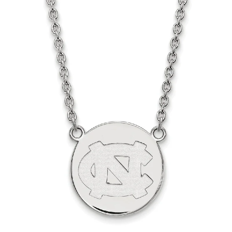 Everyday Jewelry Essentials Now On Sale Sterling Silver North Carolina Large 'NC' Disc Necklace