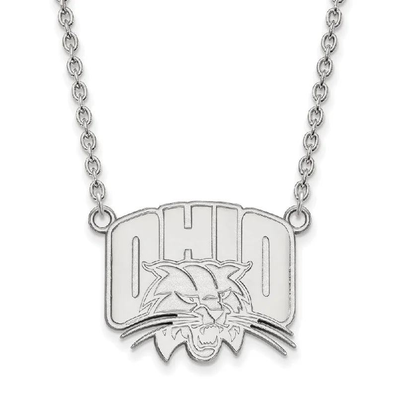 Don't Miss Our Biggest Jewelry Sale Of The Season Sterling Silver Ohio U Large Logo Pendant Necklace