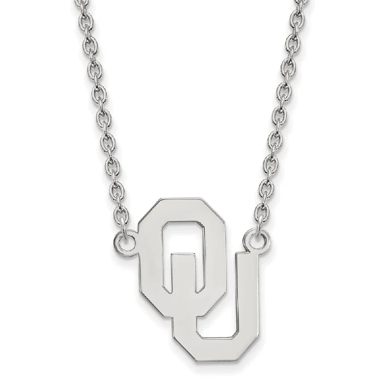 Timeless Elegance At Unbelievable Discounts Sterling Silver Oklahoma OU Large Pendant Necklace