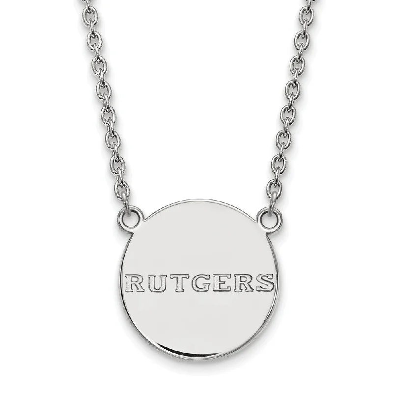 Personalized Jewelry Sale – Meaningful Gifts At Great Prices Sterling Silver Rutgers Large 'Rutgers' Disc Pendant Necklace