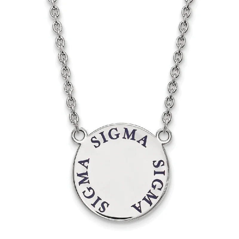 The Perfect Jewelry Piece At The Perfect Price Sterling Silver Sigma Sigma Sigma Large Navy Enamel Necklace