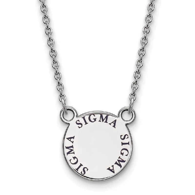 Trending Jewelry Styles Now At Limited-Time Discounts Sterling Silver Sigma Sigma Sigma Small Navy Enamel Necklace